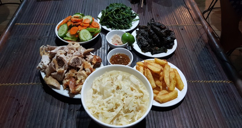 dinner at homestay in ha giang