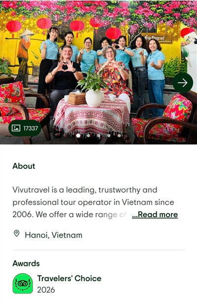Vivutravel Honored with Travelers’ Choice 2026